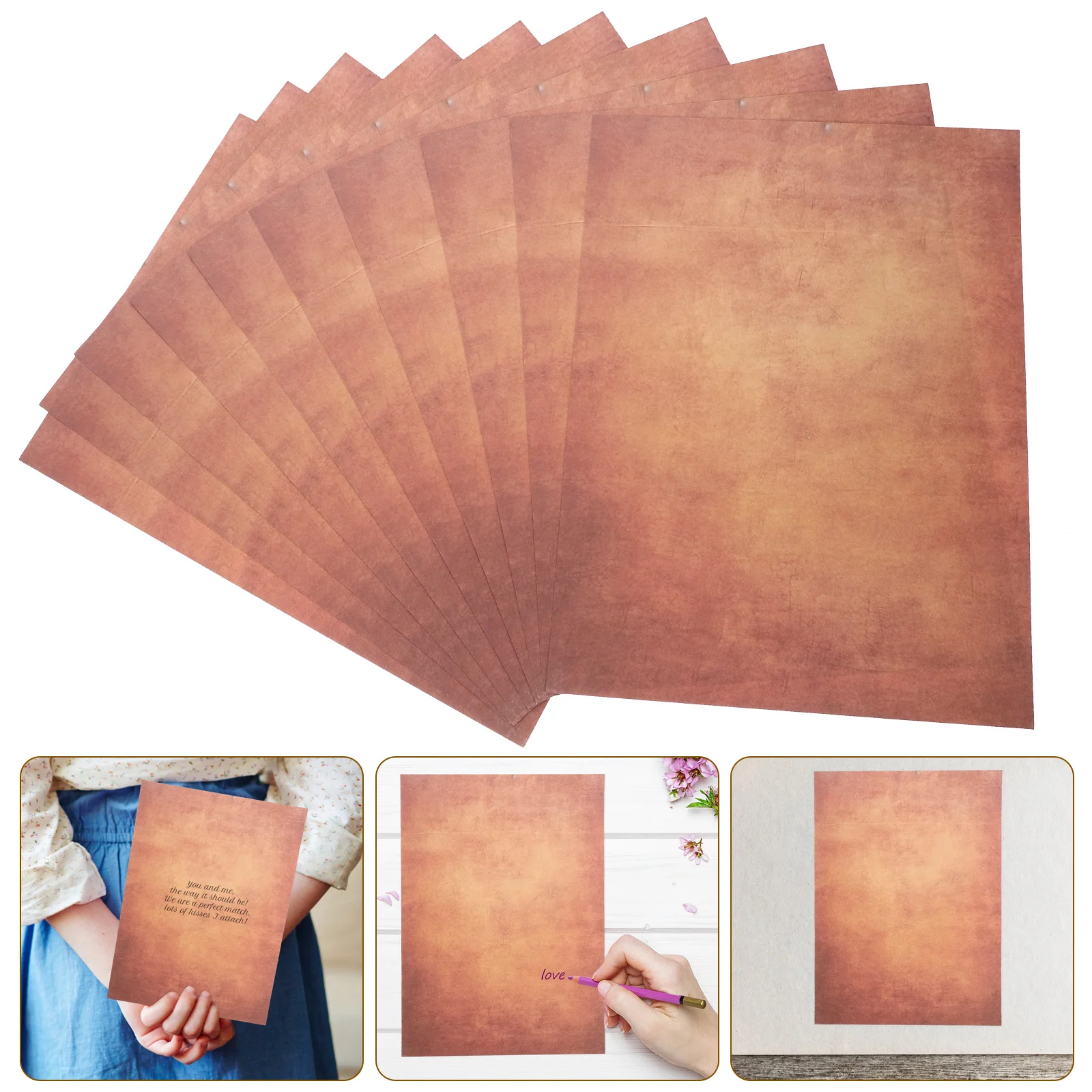 100 ورقة ورق حروف مزخرف عتيق ورق كتابة على الطراز القديم للدعوات وبطاقات المعايدة وأدوات مكتبية للرسائل