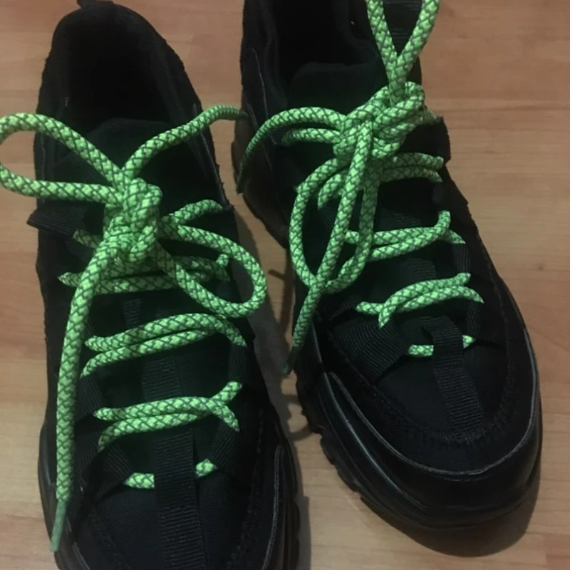 1Pair 3M Reflective Shoelaces Sneaker Shoelace Sport Shoelaces Round Rope Shoe Laces Length 100/120/140/160CM Shoelaces Strings