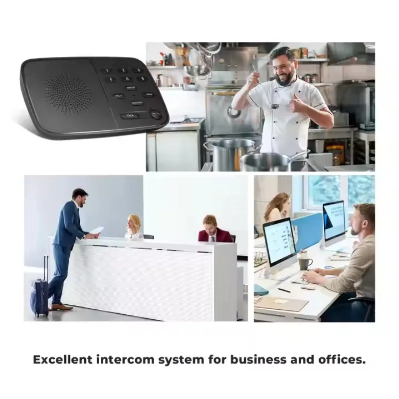 Hosmart Zwei-Wege-2-Wege-Vollduplex-Gegensprechanlage, kabelloses Gegensprechanlage für Zuhause und Büros – 6 Stationen