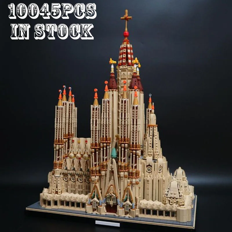 MOC-65795 Bouwstenen Barcelona Sagrada Familia Stadsgezicht Architectonische Creatieve Montage Speelgoed Diy Verjaardag Kerstcadeau