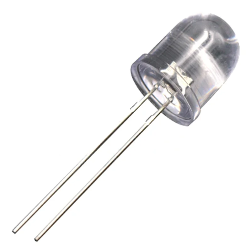 

50pcs 10mm White Transparent Led 20ma 3v Ultra Bright Round F10 Light Emitting Diode Lamp Water Clear Through Hole Bulb