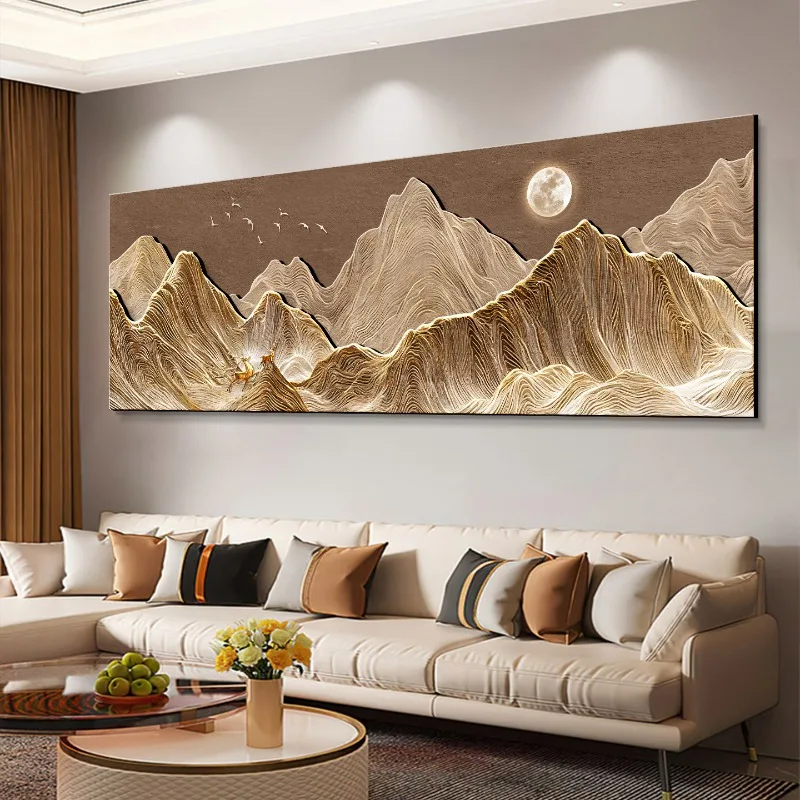 wall hanging paintings high-end sofa background landscape decorative paintings living room décoration chambre interior furniture