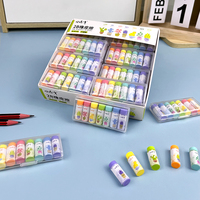 7Pcs/Box Cylindrical Plant Eraser Sassafras, Wipe Clean, Less Debris, Suitable for Kids's Daily Learning Use