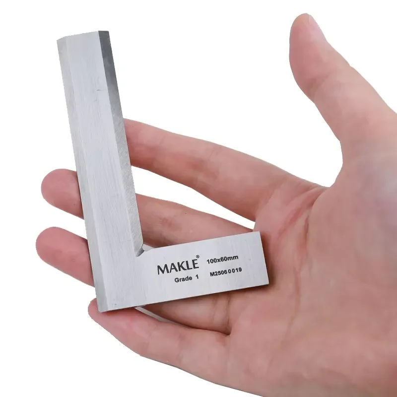 MAKLE Carbon Steel 100*60 Blade Angle Ruler for 1 Grade 90° square Ruler Precision Angle Ruler for Accurate Measurements