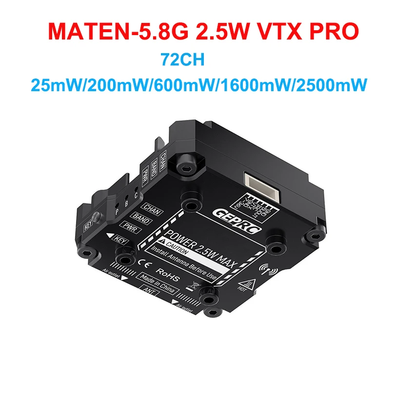 MATEN-5.8G 2.5W VTX PRO Aluminum Alloy Numerical Control Shell Auxiliary Heat Dissipation for RC FPV Racing Plane Accessory