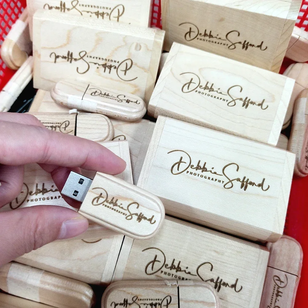 10PCS LOT Photography Custom 128GB Wood gifts USB Flash Drives 2.0 High-speed Memory Stick 64GB/32GB/16GB/8GB U Disk gift