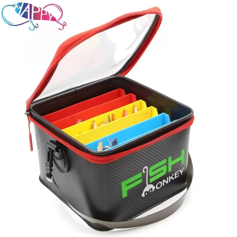 Multifunctional EVA Wood Shrimp Squid Jigger Barrel Metal Jigger Bait Storage Box Fishing Barrel