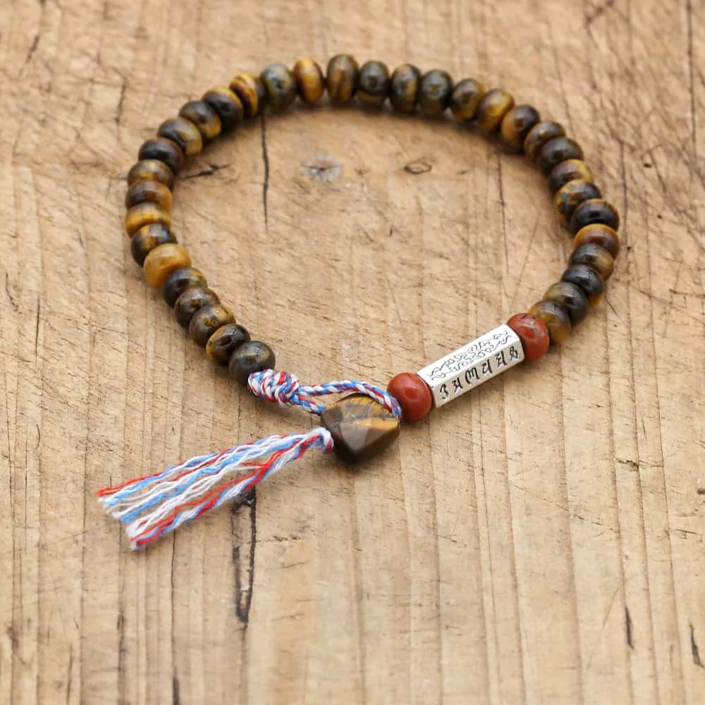 Natural Tiger's Eye Abacus Bead Bracelet for Men Women Wealth Luck Protection Stone Jewelry Gifts