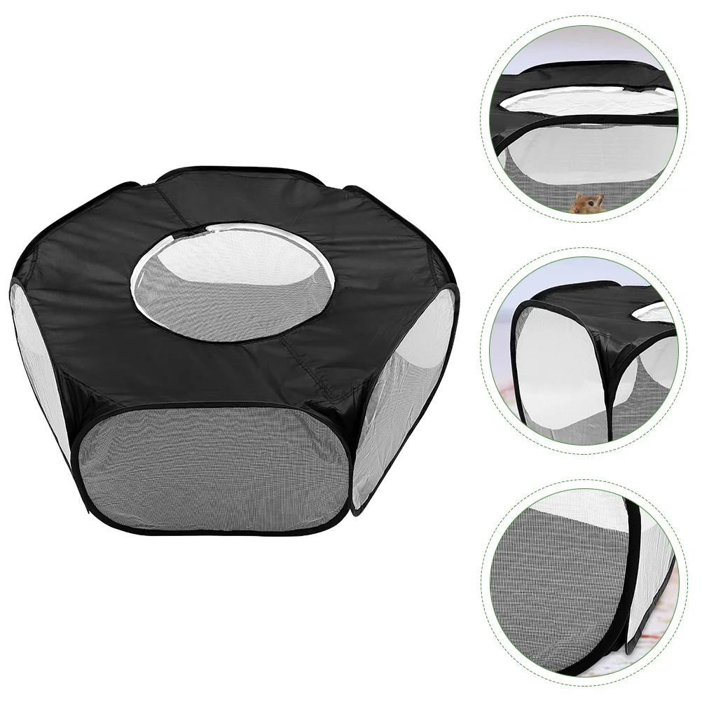 

Foldable Hexagonal Pet Playpen With Lid For Small Animals Durable Cloth Guinea Hamster Enclosure Indoor Outdoor