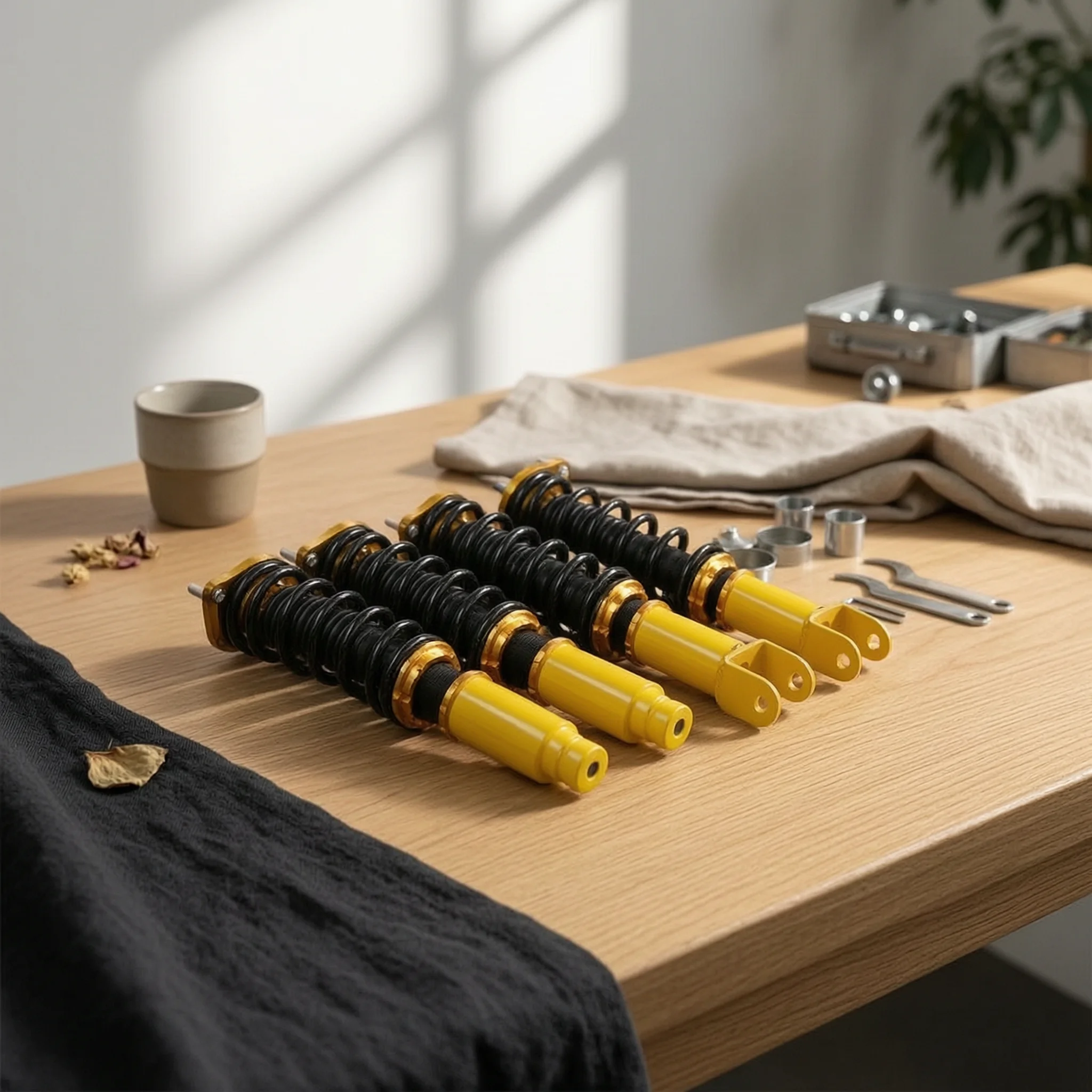 Coilover Kit Threaded Coilover Shock Absorber Coil Spring Shock Assembly Replacement Vehicle Part Comfort for Drivers