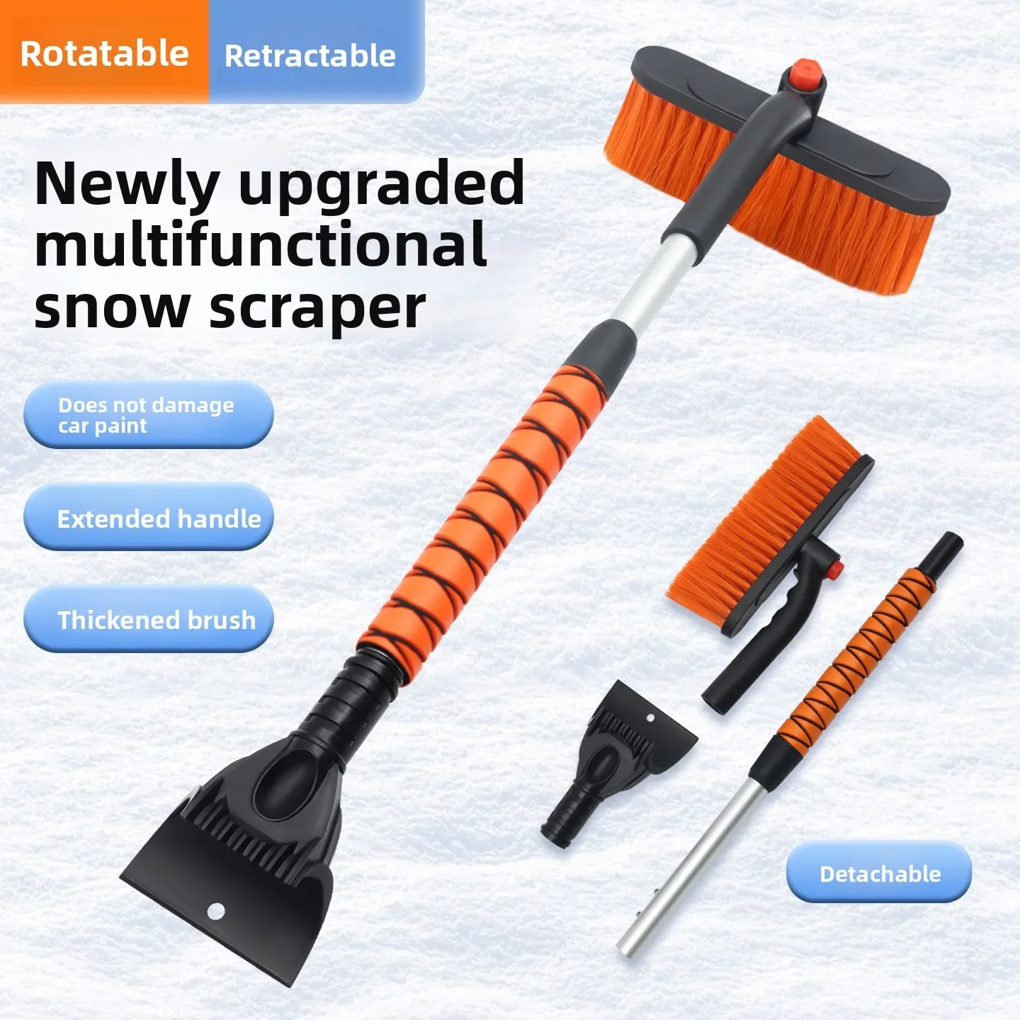 1pcs Car-Mounted Snow Shovel Ice Scraper Winter Car Windshield Snow Removal Tool Vehicle Glass Cleaning Snow Removal Device