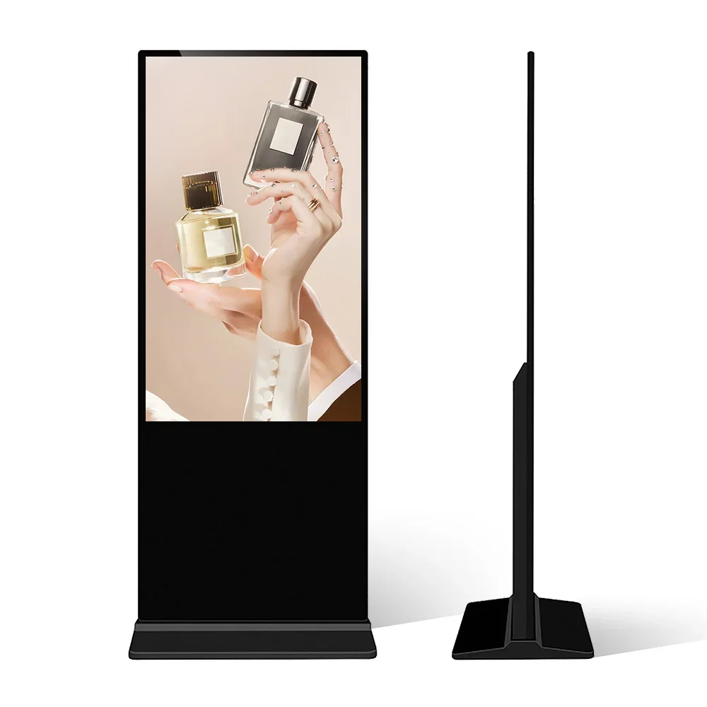 VISIGN 43 49 55 65 inch standalone digital signage 4K video display free CMS floor standing vertical interactive digital signage