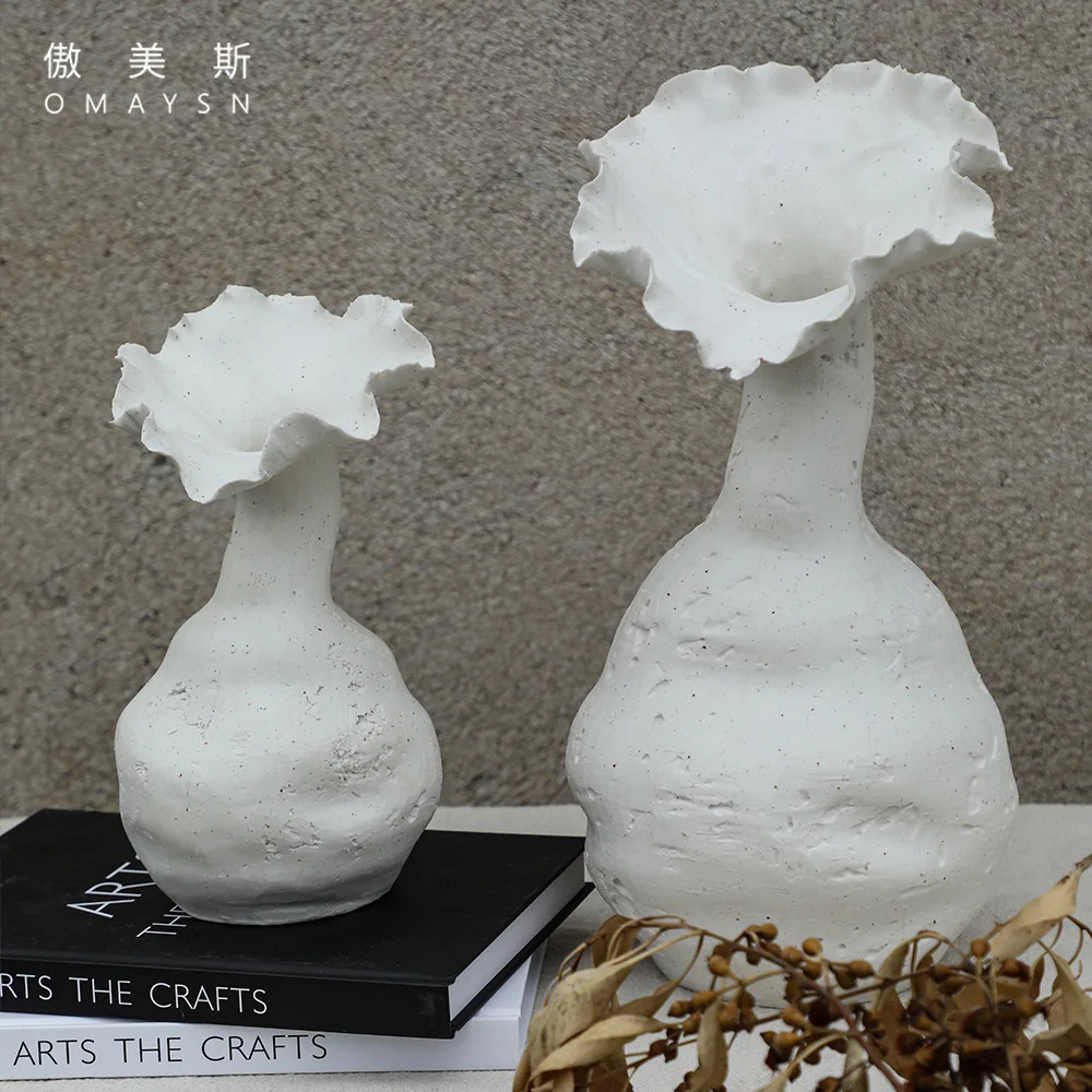 Handmade ceramic vase travertine retro decoration foreign trade ceramic ornament living room flower arrangement