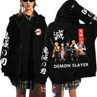 Zip Up Hoodie Anime 2025 Demon Slayer Zipper Sweatshirts Hoodies Unisex Hip Hop Streetwear Nezuko Kamado Graphic Y2K Clothes