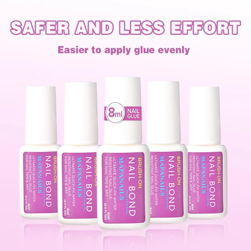 1/3/5 ขวด 8ml แห้งเร็วเคล็ดลับเล็บปลอมกาว Super Strong หนืดสําหรับ Rhinestone กาวยาวนานกดบนเล็บ