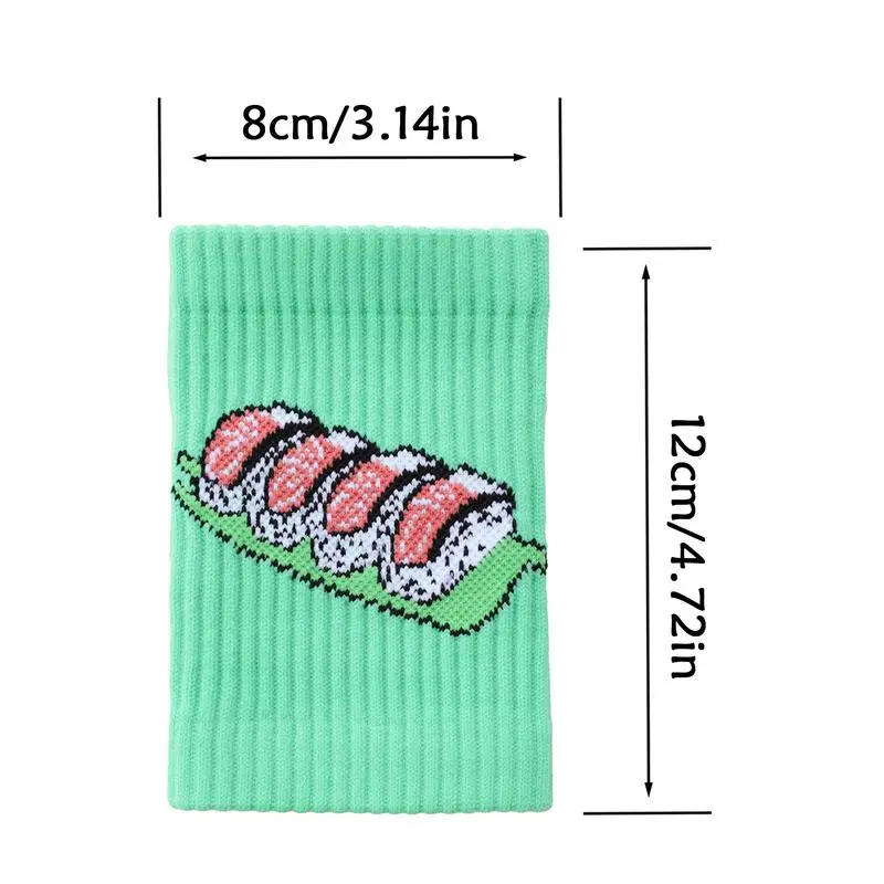 Sports Wrist Band Fish Sushi Patten Absorbent Sweatbands Long Size Sports Competitions Armbands Gymnastics For Tennis Football