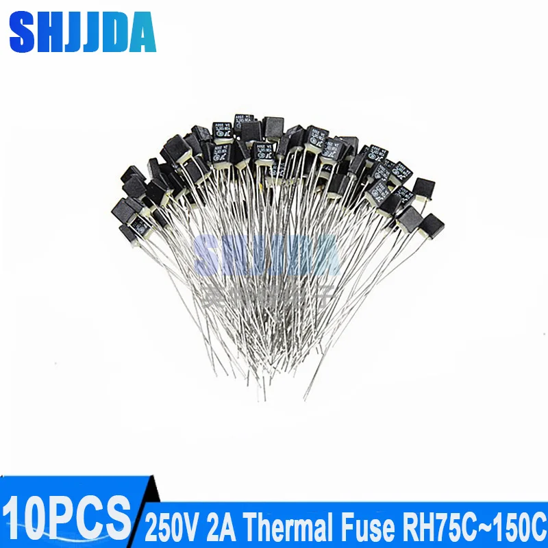 10Pcs Thermal Fuse Fan Motor 2A 250V RH 92 95 102 105 110 115 120 125 130 135 140 145 150 degree LED Thermal Fuses Fusiable