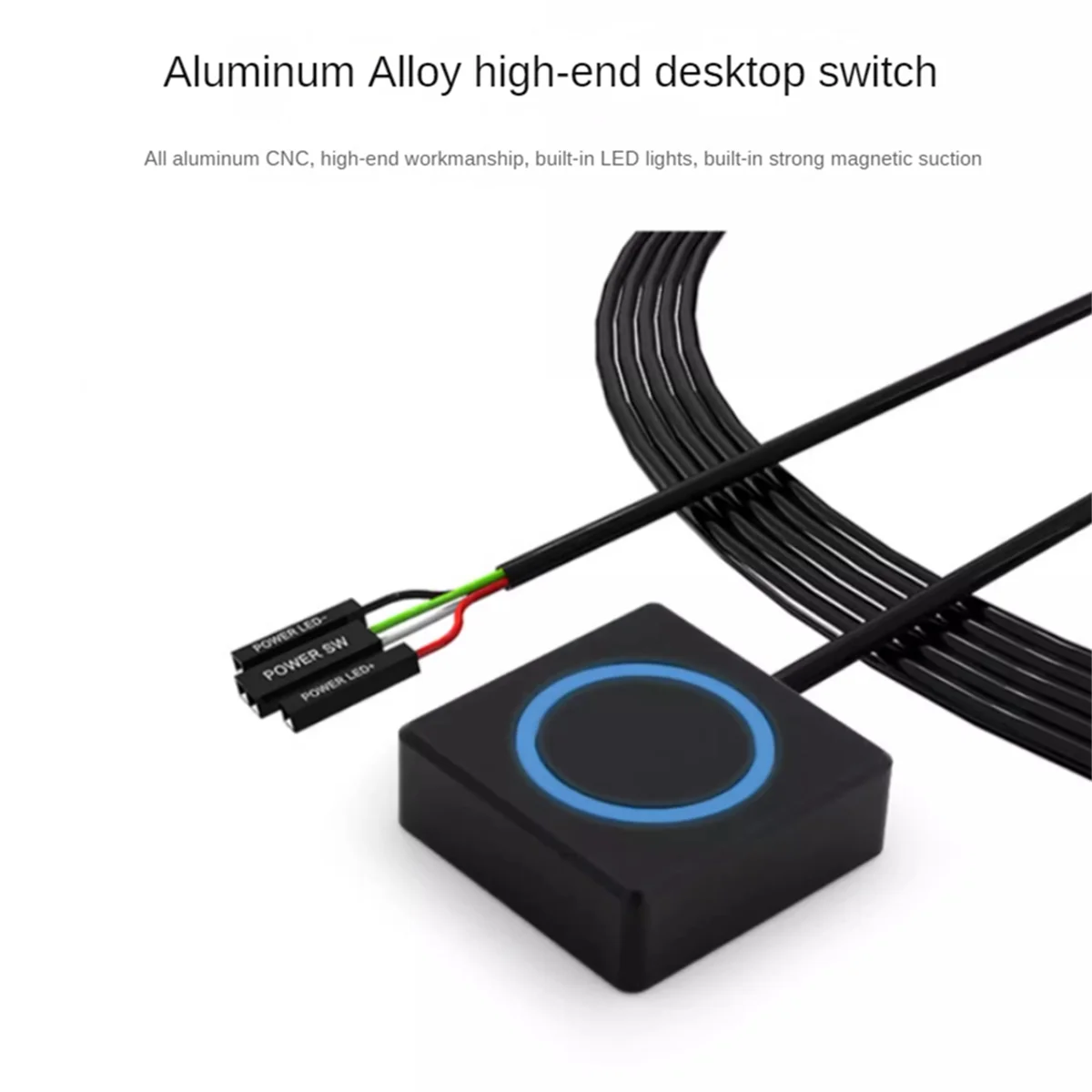 Кнопка питания ПК Настольный выключатель питания Внешний выключатель питания Алюминиевый сплав Магнитная кнопка самосброса Металлический корпус RGB HOT