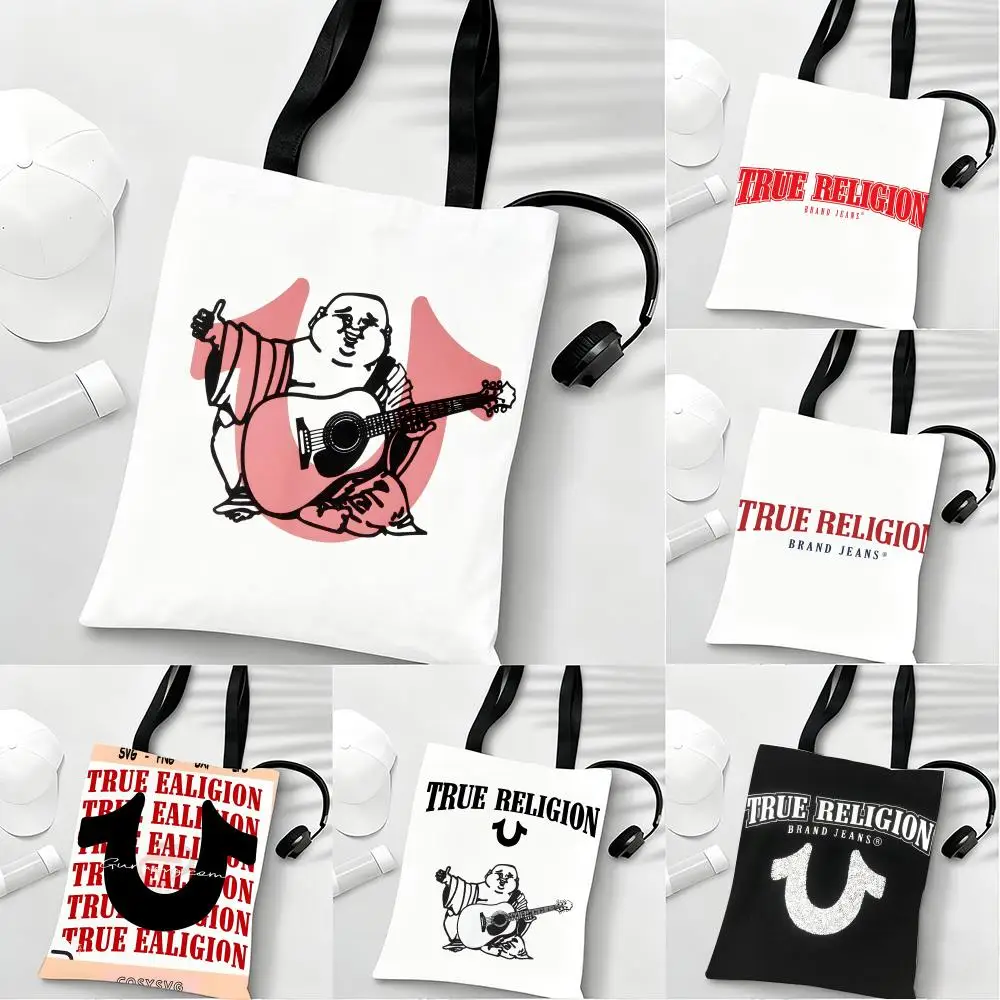 Bolsas de Almacenamiento True Religion, Ligeras, Ecológicas, Modernas, Multiusos, de Gran Capacidad, Bolsa de Hombro de Lona