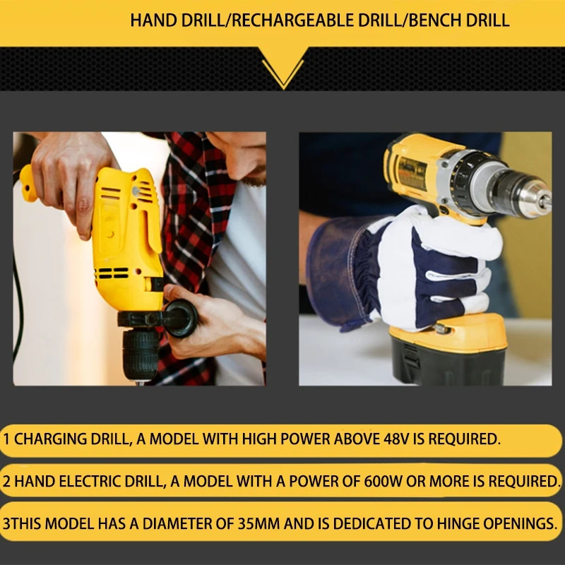 35Mm Tungsten Steel Woodworking Hole Drill Bit Wood Drilling Hole Opener Adjustable Positioning J8