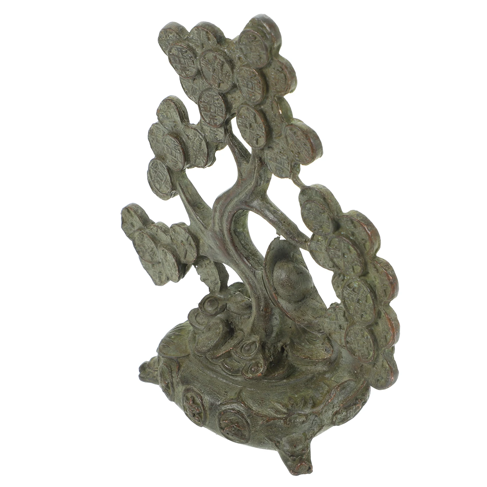 

Retro Copper Money Tree nament Vintage Style Bonsai Tree Statue Decorative Home Office Desk Metal Craft