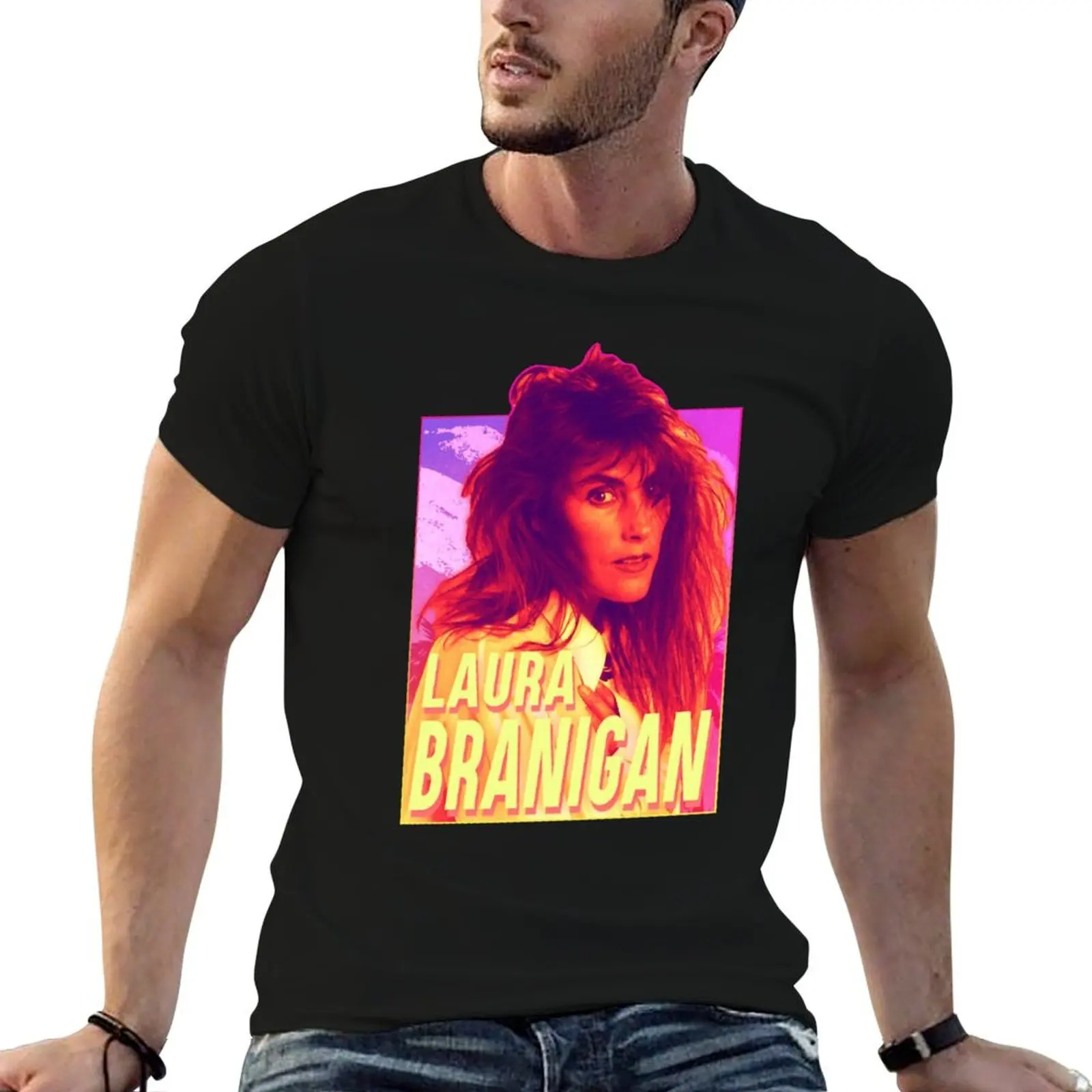 laura branigan 80s T-Shirt Short sleeve tee shirts graphic tee basketball graphic tees boys whites Men's t-shirts