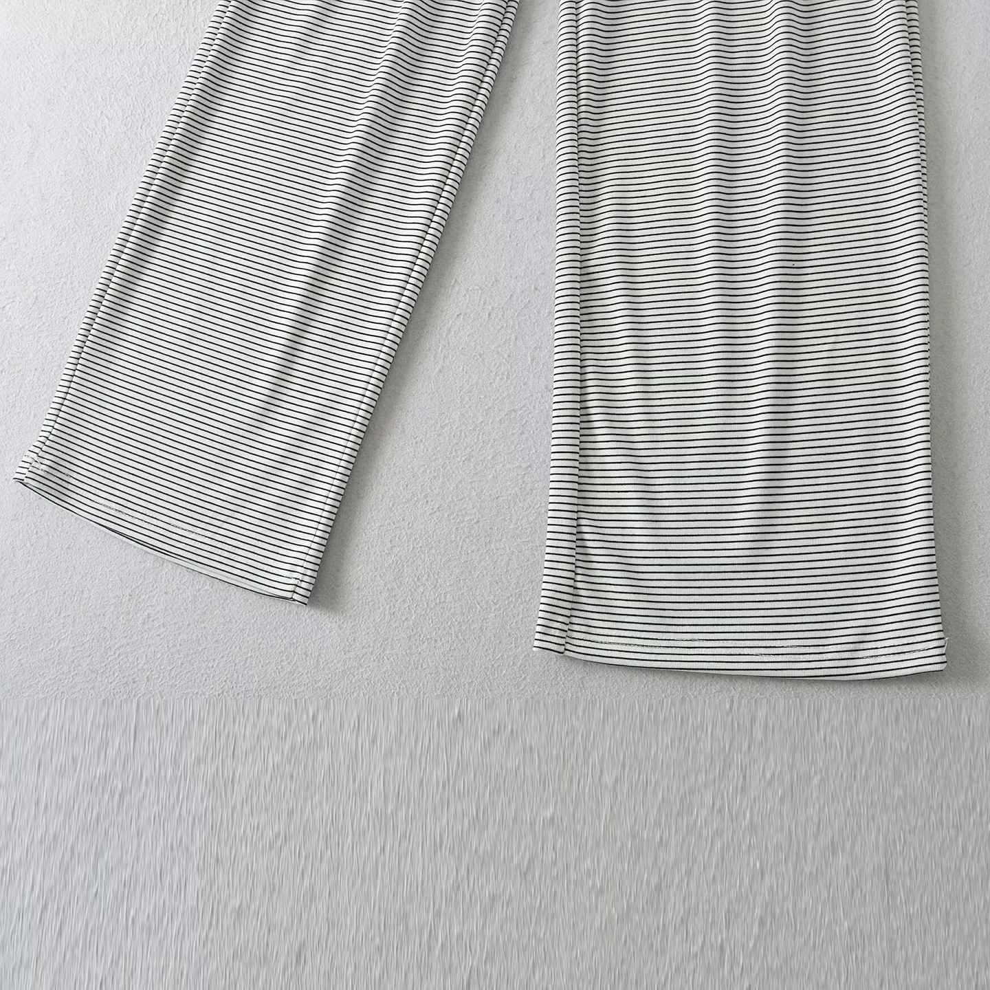 سراويل تقليدية عصرية للنساء مخططة عالية الخصر سراويل مستقيمة مرنة لخريف 2025 وصلت حديثًا من Ele Chic Bla W...