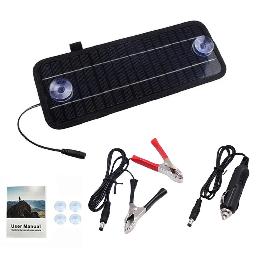

Battery Maintenance Motorcycle Solar Charger Car Battery Maintainer Suction Cup Mounting Versatile Installation