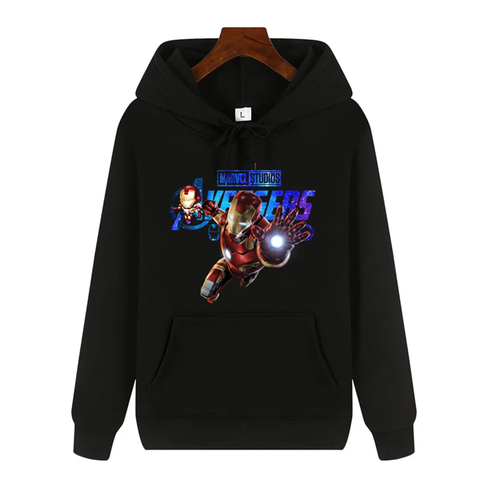 Creative Avengers Iron Man Print Autumn/Winter Comfortable Soft Thickened Men's high quality casual fashion warm street hoodie