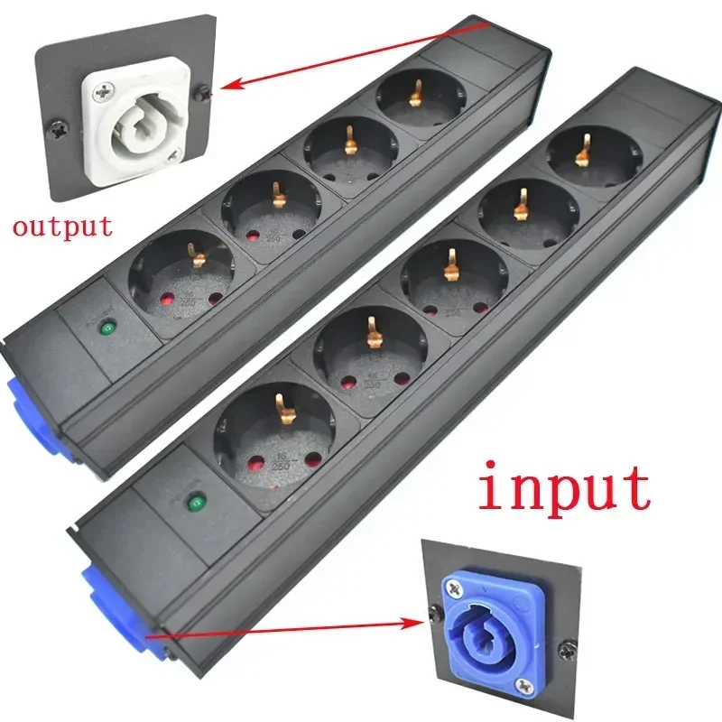 PDU Power Strips Schuko Powerlink box Power amplifier audio 3P Aviation in/out plug LED display 2-11 AC EU output SOCKET