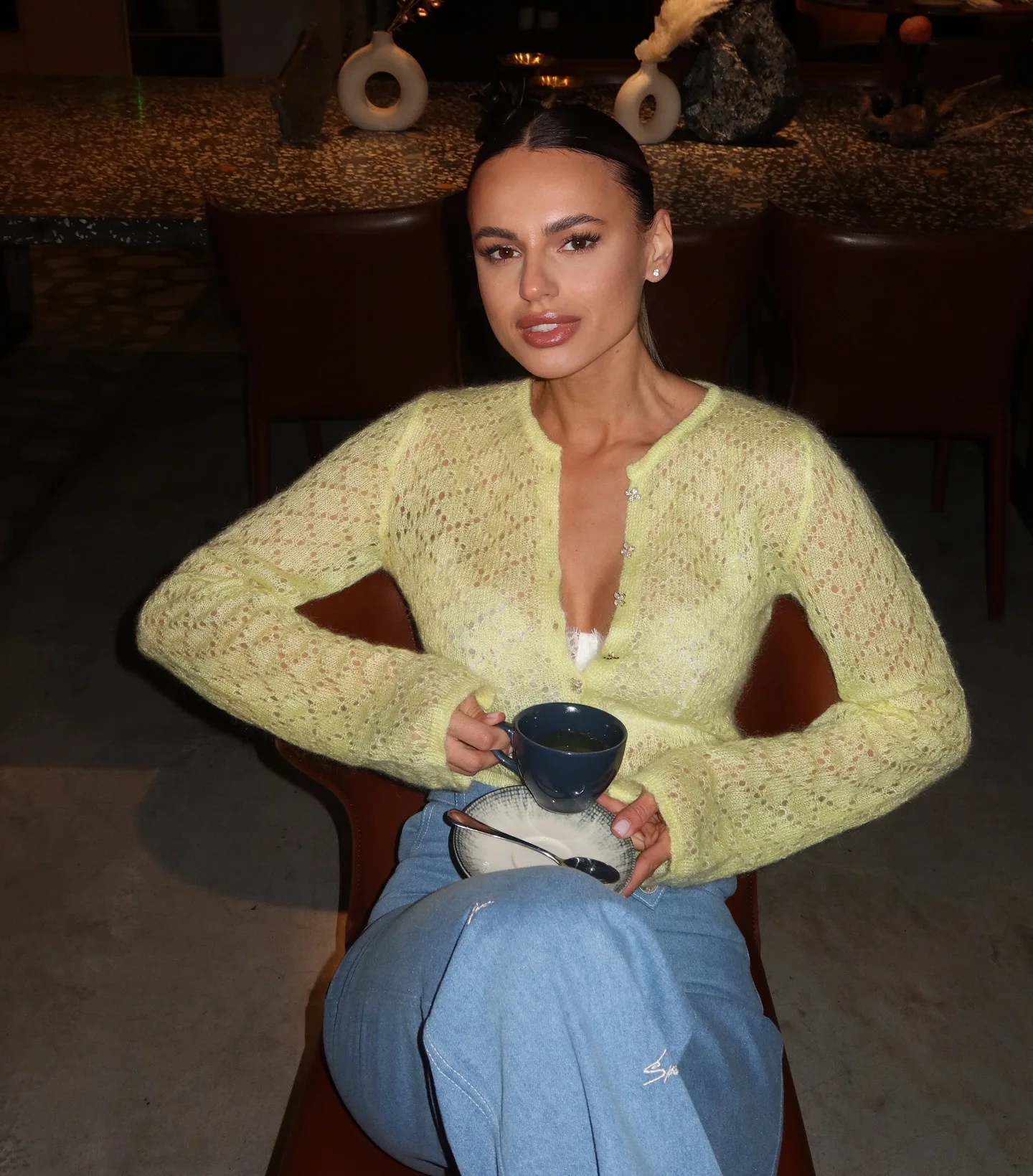 2025 Summer Hollow Out Cardigan Women Casual O-neck Knitted Single Breasted Full Sleeve Blouse Tops Female Autumn Commuter Wears