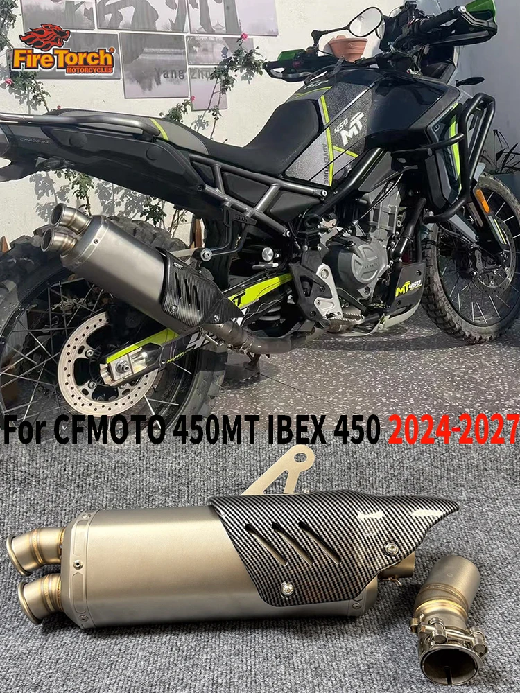 Dla CFMOTO 450MT 450 MT IBEX450 IBEX 450 2024 - 2027 Motocyklowy układ wydechowy Escape Moto System z rurą pośrednią i tłumikiem DB Killer — 2