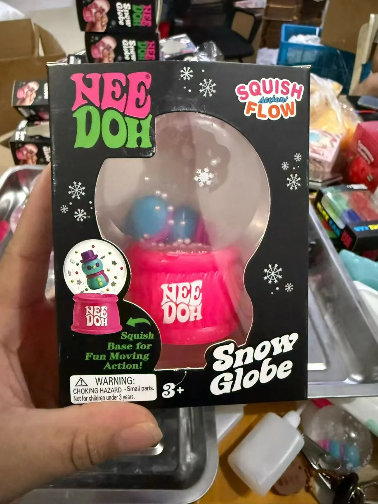 Hot New Product NeeDoh Squish Flow Snow Globe Crunch Stress Relief Toy Squeeze Toy Nice Cube Sensory Toy for Adults Gifts