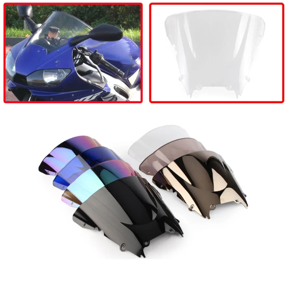 Motorcycle Windshield Double Bubble WindScreen Visor Fairing Deflector For Yamaha YZF R6 600 YZFR6 1998 1999 2000 2001 2002