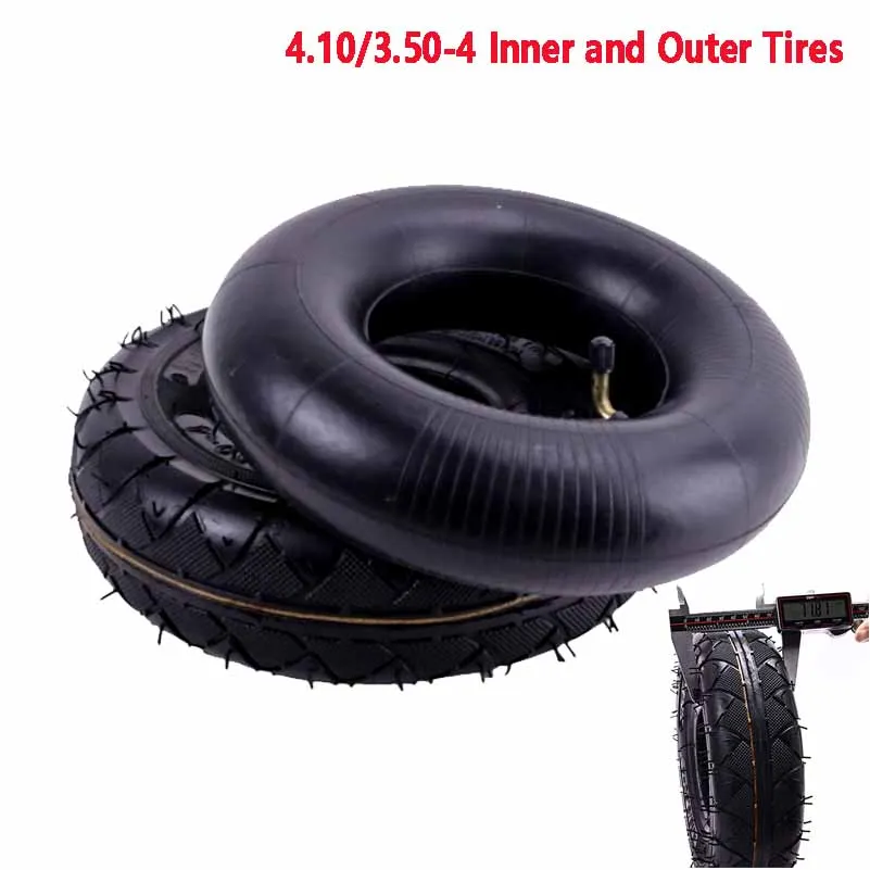 Replacement of Handcart Tires 4.10/3.50-4 Elderly Pedestrian Tires Three way Wheelchair Inner and Outer Tire Remodeling Parts