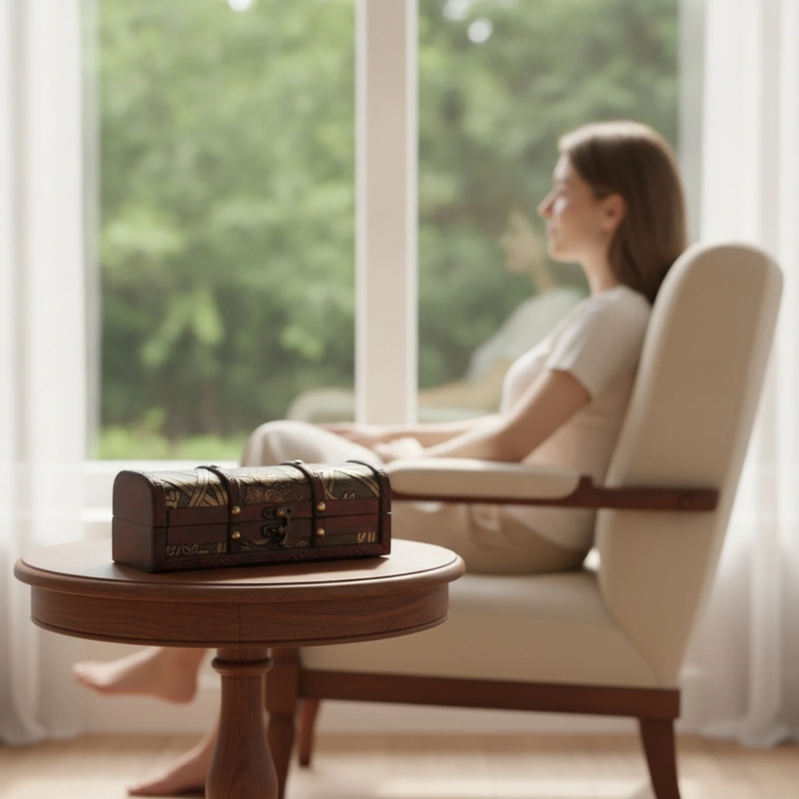 Hairpin Storage Box Small Wooden Chest with Hinged Lid Wooden Box with Latch Compact Rustic for Vanity, Desk