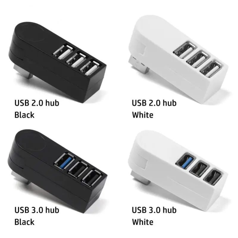Uniwersalny Mini obrotowy 3 Port USB 3.0 Hub szybki Transfer danych Splitter Box Adapter USB ekspander do komputera Laptop MacBook