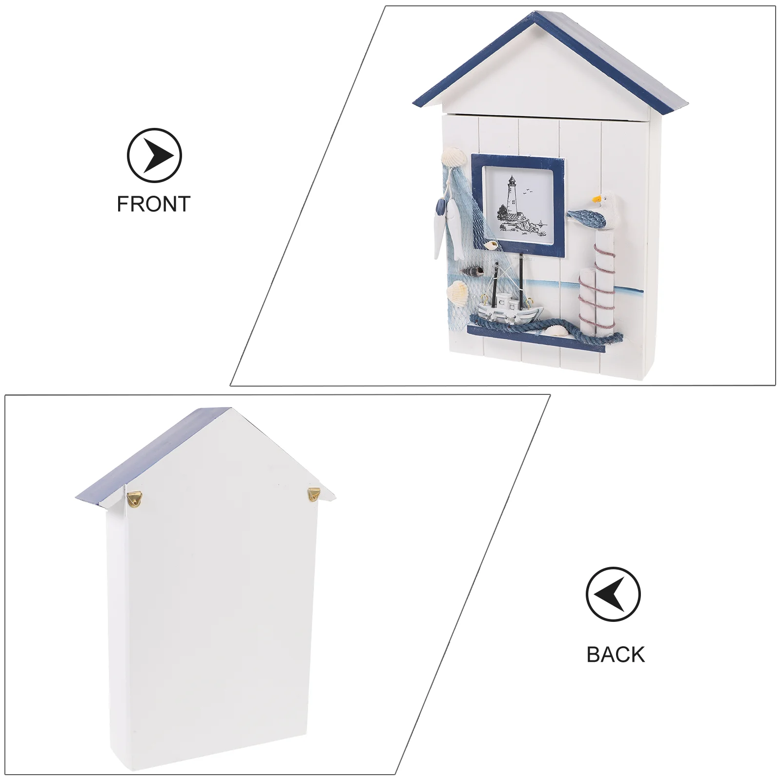 Decoration Key Locker Holder Sundries Storage Organizer Household Box Container Pine