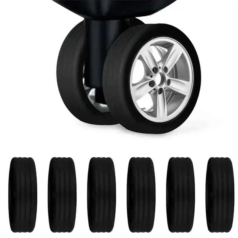 8pcs Luggage Roller Rubber Cover Silent Trolley Wheel Accessory Protective Cover Suitable for Dualwheel Luggage