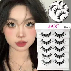 5 Pairs Wet Look False Eyelashes Cosplay Anime Eyelashes Makeup Women Manga Lashes Thick Dramatic Fairy Clusters Fake Lashes