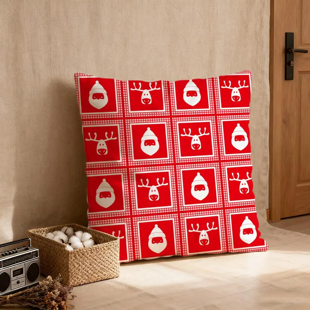 

Christmas Striped Plaid Printed Red Pillow Case Multi sized car seat cushions luxurious home office sofa decorative pillowcases