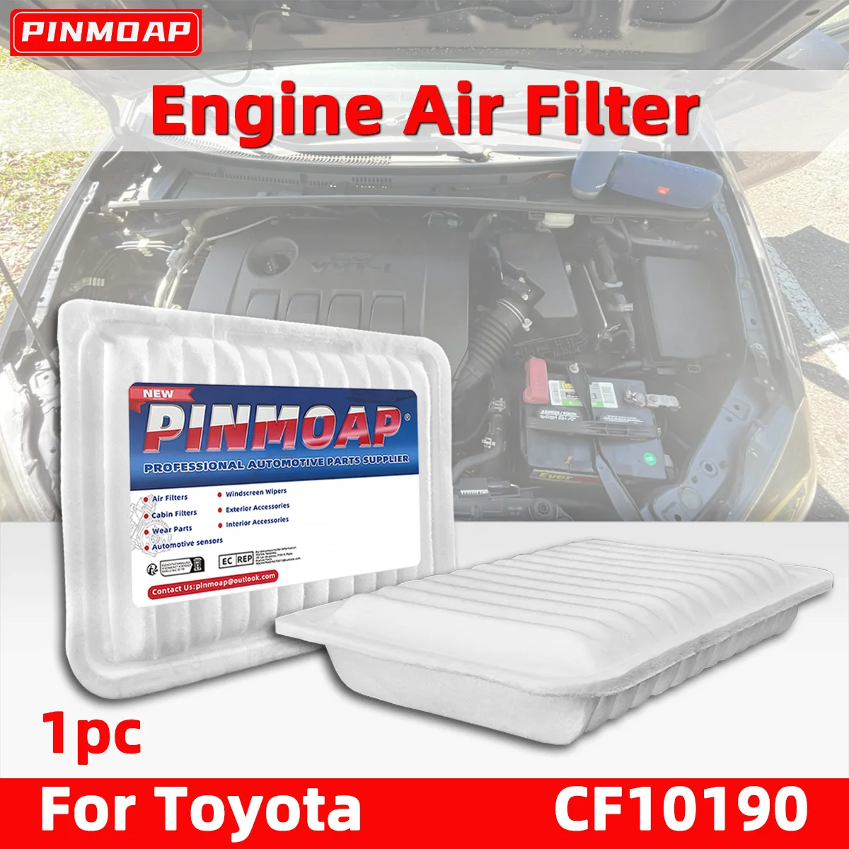 

PINMOAP 17801-0T030 Engine Air Filter Is Suitable For Toyota Corolla Corolla iM Matrix Yaris Pontiac Vibe Scion iM xD 1/2/5PCS