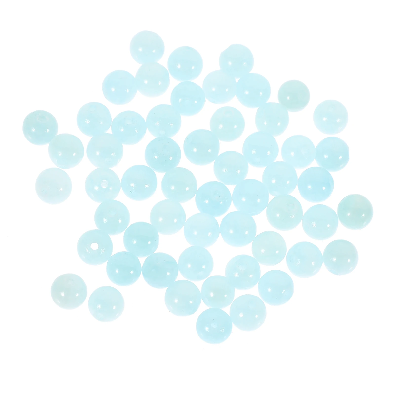 

2 Strings 6mm Light Blue Colorful Cloud Jade Beads DIY Necklace Bracelet Making Supplies Smooth Surface Wear Resistant Craft