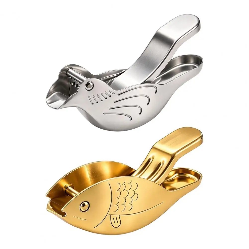 Easy to Clean Fruit Press 2pcs Fish Shape Squeezer Set Stainless Steel Citrus Juicer Portable Hand Press for Limes Oranges