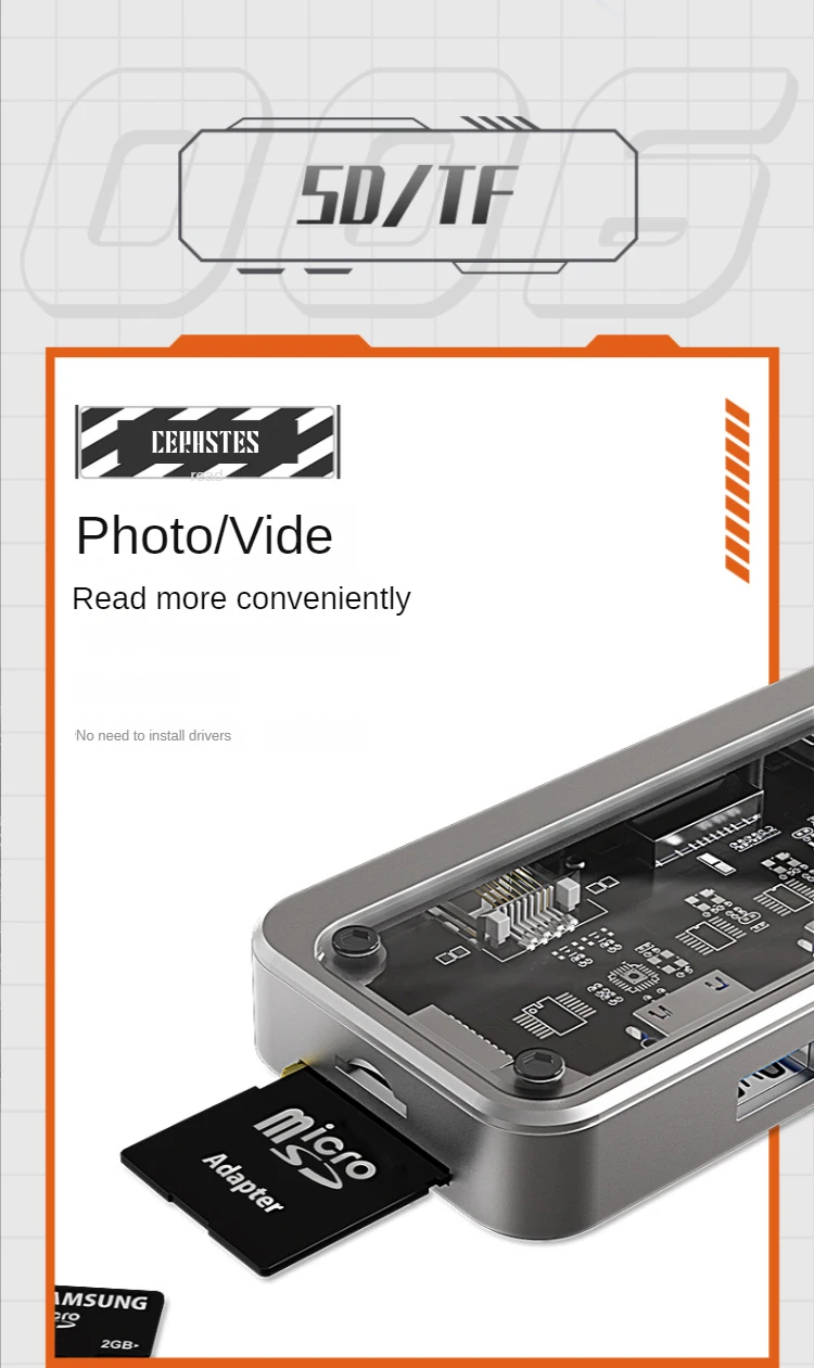 CERASTES USB C HUB Dock Station HUB USB 3.0 Type C To HDMI-compatible USB Splitter Adapter for Macbook Pro Air M1 M2 Laptop PC