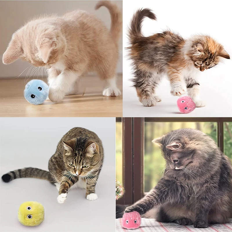 Smart Cat Toys Interactive Pet Squeaky Toys Electric Catnip Cat Training Toy Plaything Ball For Cat Kitty Supplies Gravity Ball