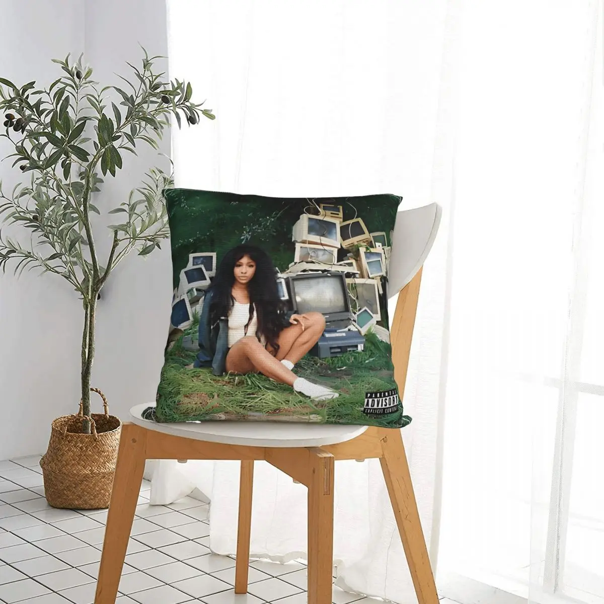 SZA CTRL Square Pillow Cases Vintage Punk Music Rap Hip Hop Cushion Cover Funny Zipper Decor Pillowcase for Home 45x45cm