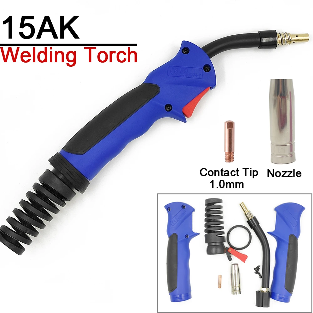 MIG MAG MB 15AK 24KD 36KD torcia per saldatura professionale punta di contatto raffreddata ad aria supporto per collo di cigno ugello per Gas tipo