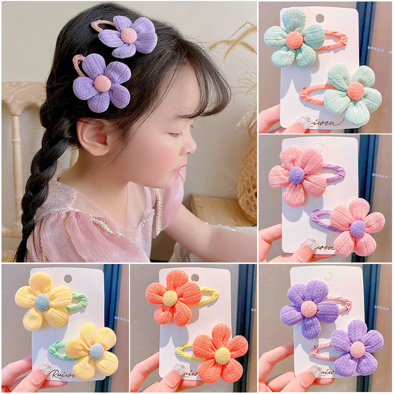 Horquillas de tela sencilla para niña, horquillas para el pelo, accesorios para el cabello, 2 piezas
