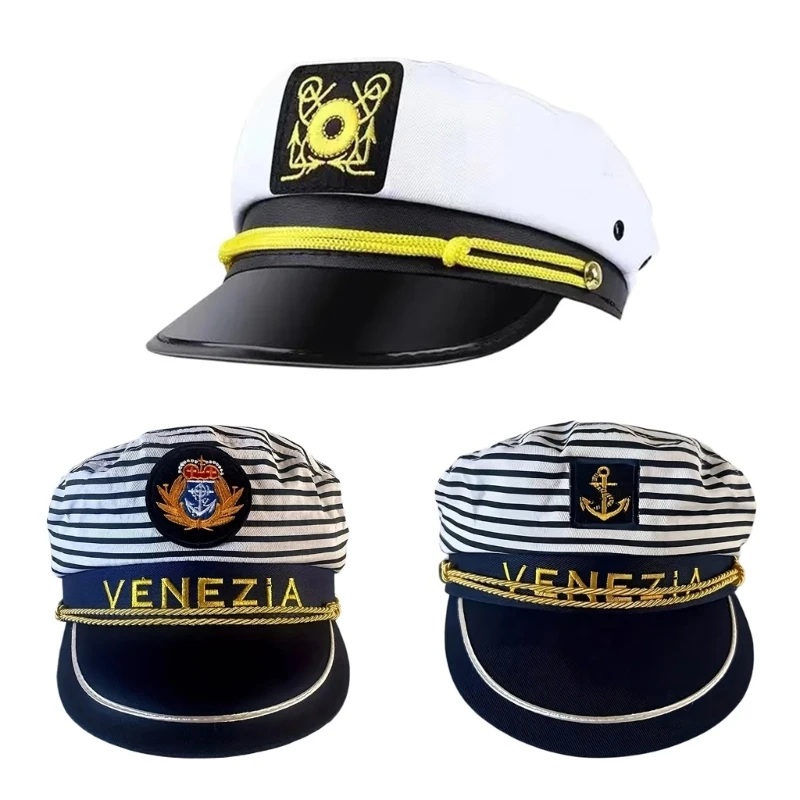 

Polyester Captain Hat Trendy Boating Hat Outdoor Enthusiast Hat Costume